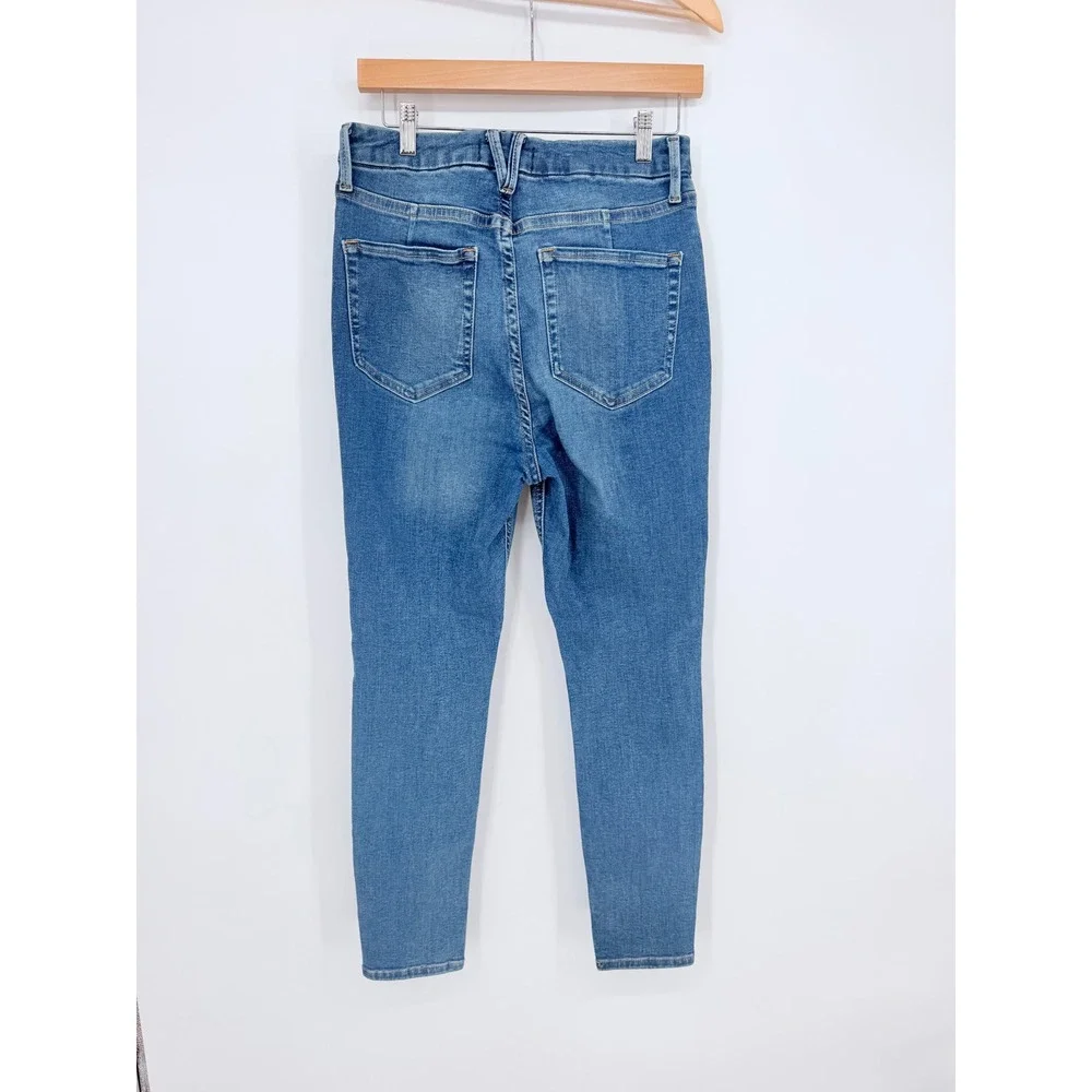 Free People We The Free Jeans 30 Blue High Rise Skinny Boho Indie Aesthetic